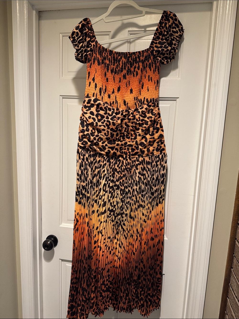 Muse Leopard Print Maxi Dress in Orange and Black
